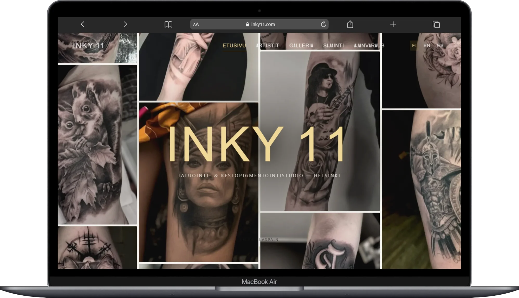 Inky 11 avattuna tietokoneen selaimessa